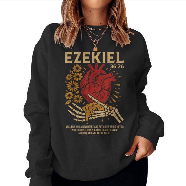 Vintage Ezekiel 36-26 Heart Of Flesh Bible Verse Christian Women Sweatshirt