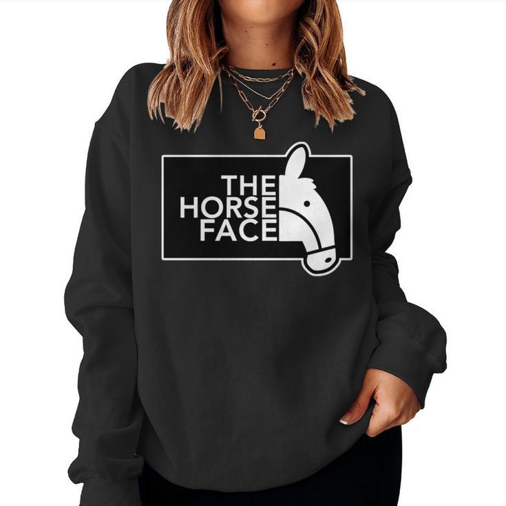 ザ・ホース・フェイス The Horse Face 午年 馬【十二支 干支】2026年 ブランド パロディ 長袖tシャツ レディーススウェットシャツ