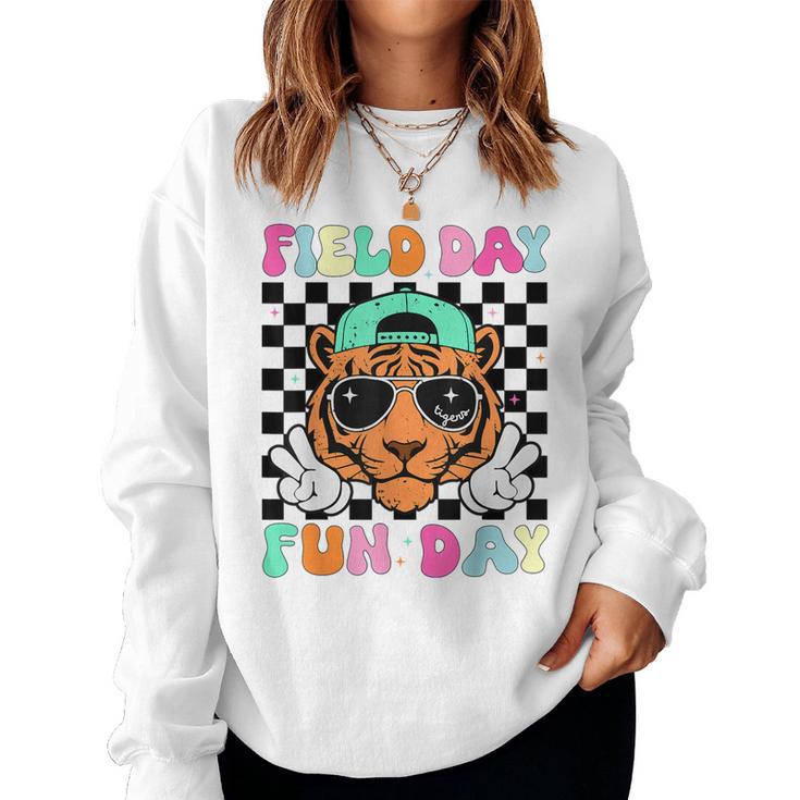 Field Day Fun Day Tigers School Teacher Kids Mom Women Sweatshirt