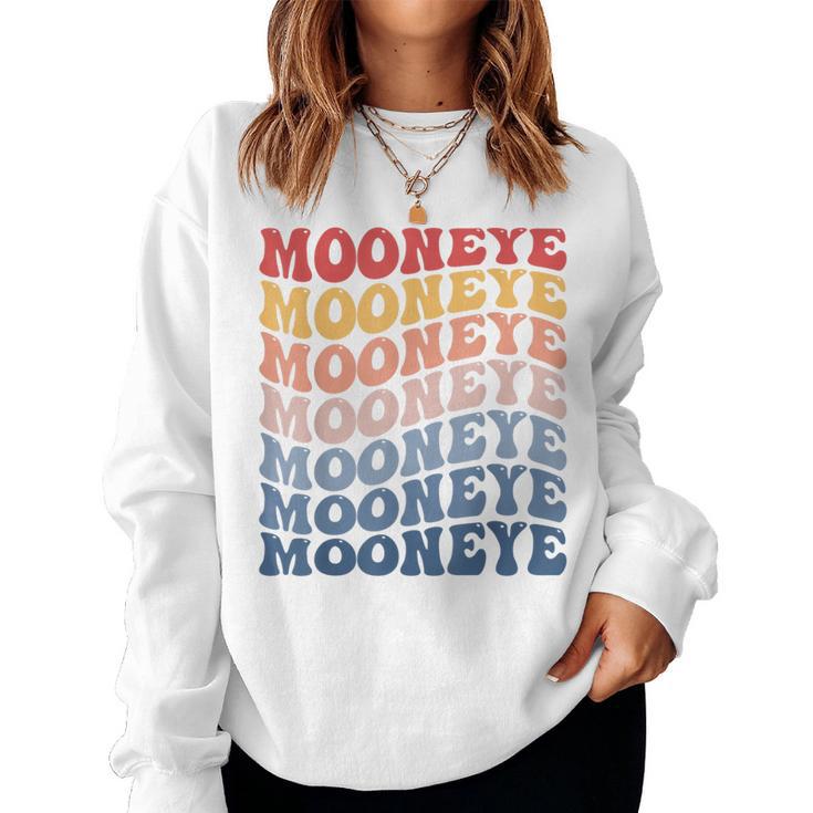 Mooneye Groovy レトロフィッシュ レディーススウェットシャツ