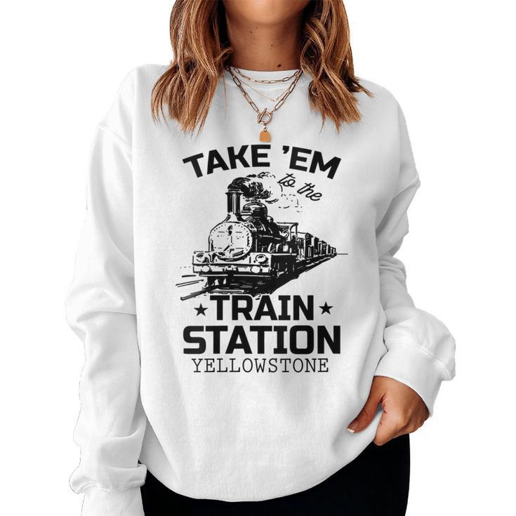 Yellowstone Llevar Em A La Estación De Tren Divertido Cuello Sudadera Mujer