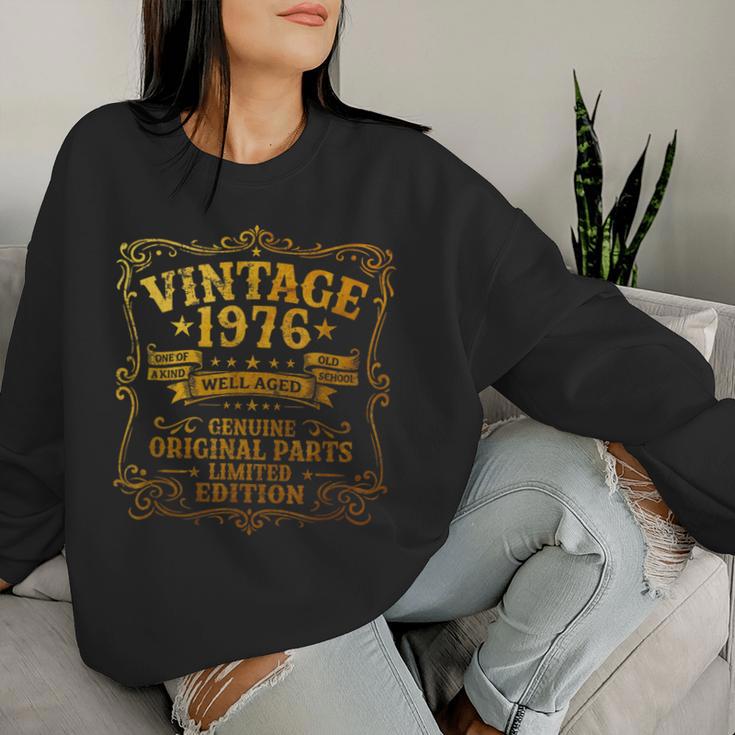 50歳 誕生日 男性女性intage 1976年1976年生まれ レトロデザインブランド レディーススウェットシャツ 彼女への贈り物
