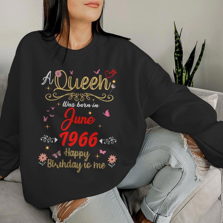 6月の誕生日 クイーン 1966年6月より6月の女の子 長袖tシャツ レディーススウェットシャツ 彼女への贈り物