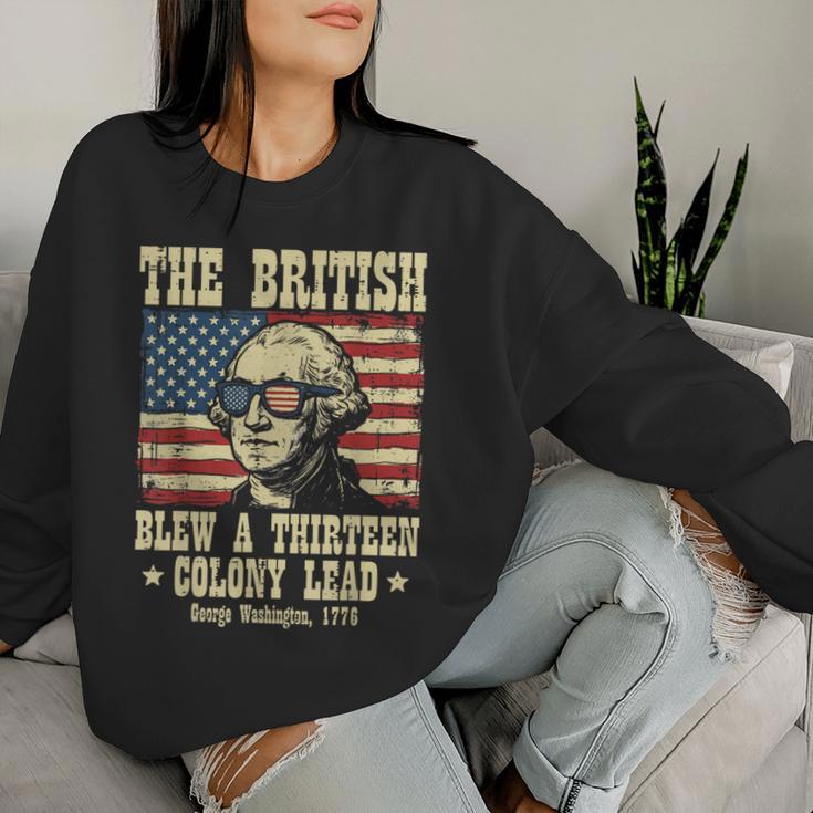 British Blew 13 Colony Lead Washington 4Th Of July Women Women Sweatshirt Gifts for Her