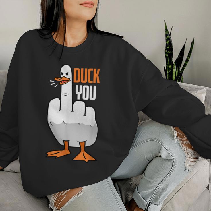 Duck You Duck レディーススウェットシャツ 彼女への贈り物