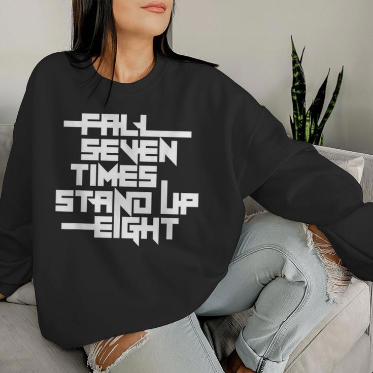 Falleven Timestand Up Eight インスピレーションスローガン レディーススウェットシャツ 彼女への贈り物