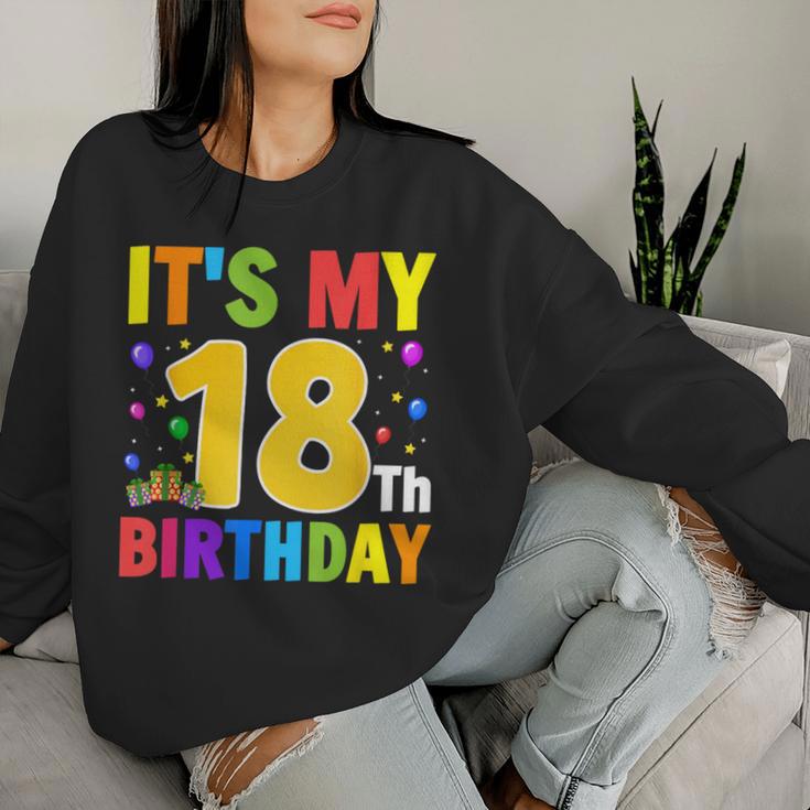 It's My 18歳の誕生日プレゼント。18歳のティーンの男の子と女の子に。 レディーススウェットシャツ 彼女への贈り物