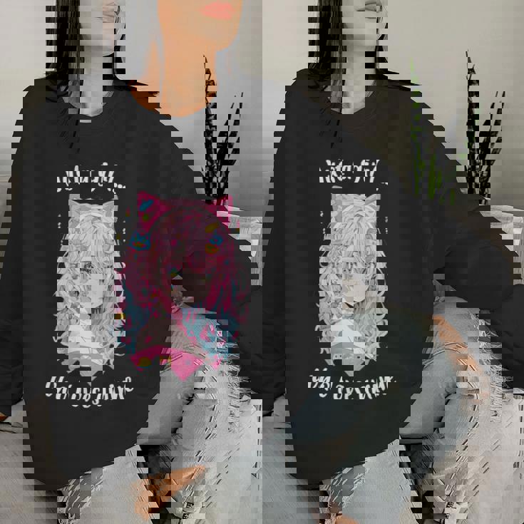 Just A Girl Who Loves アニメ カワイイ漫画 日本語 長袖tシャツ レディーススウェットシャツ 彼女への贈り物