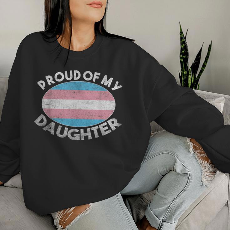 Lgbt お父さん 母 誇り Of My Transgender Daughter Transpride レディーススウェットシャツ 彼女への贈り物
