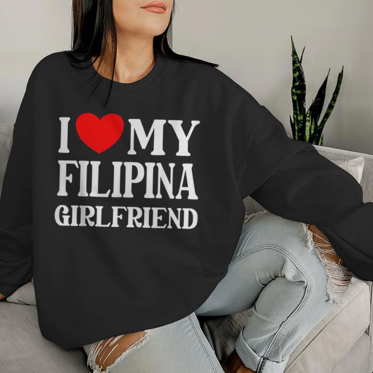 I Love My Filipina Girlfriend デザイン Best Boyfriend レディーススウェットシャツ 彼女への贈り物