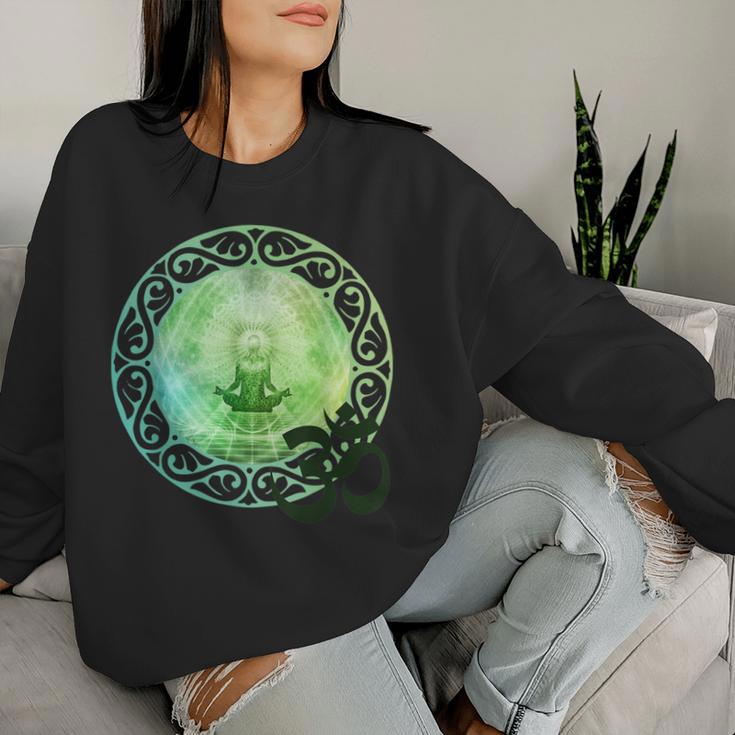 Mandala Namaste スピリチュアルブッダ ファッション服セット グリーン レディーススウェットシャツ 彼女への贈り物