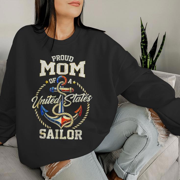 Proud Mom Of A Sailor Us Veteran Family Matching Women Sweatshirt Gifts for Her