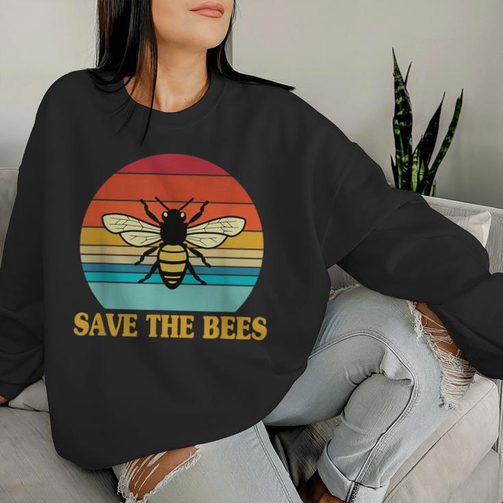 Save The Bees レトロスタイル 気候変動ave The Queen レディーススウェットシャツ 彼女への贈り物