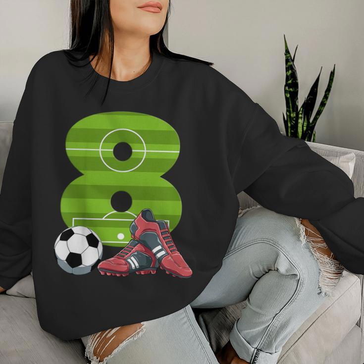 キッズ エイトバースデーサッカー 8歳の男の子 女の子 レディーススウェットシャツ 彼女への贈り物