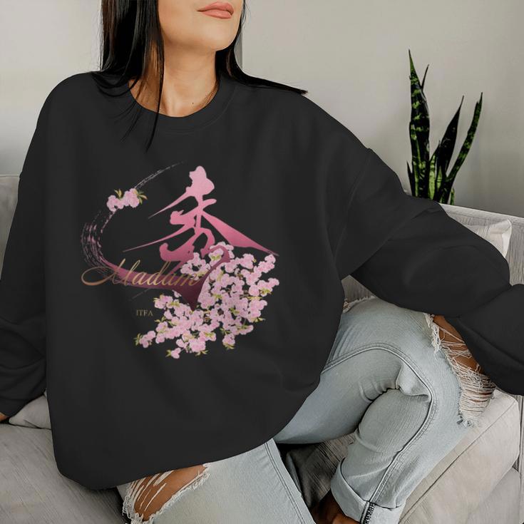 マダム秀 花tシャツ（2） さくら レディーススウェットシャツ 彼女への贈り物