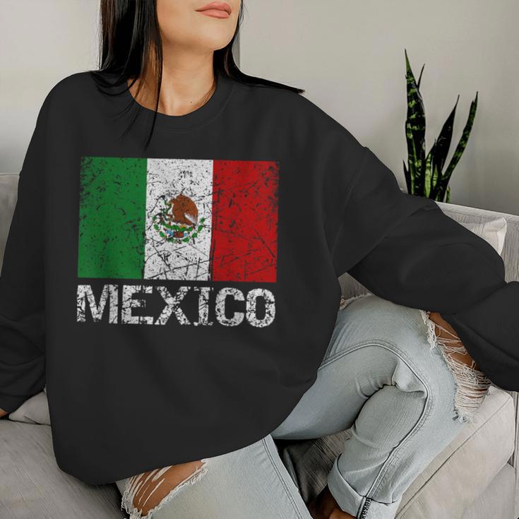 メキシコの国旗 アンティーク調 男性 女性 キッズ レディーススウェットシャツ 彼女への贈り物