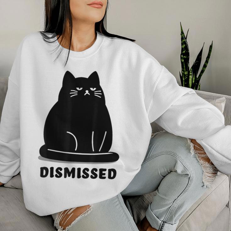 Annoyed Cat Dismissedarcastic Rolling Eyes カワイイキャット レディーススウェットシャツ 彼女への贈り物