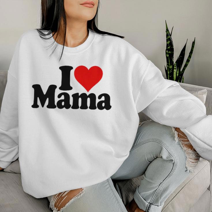 I Love Heart Mama Mother's Day Mommy Mother。 レディーススウェットシャツ 彼女への贈り物