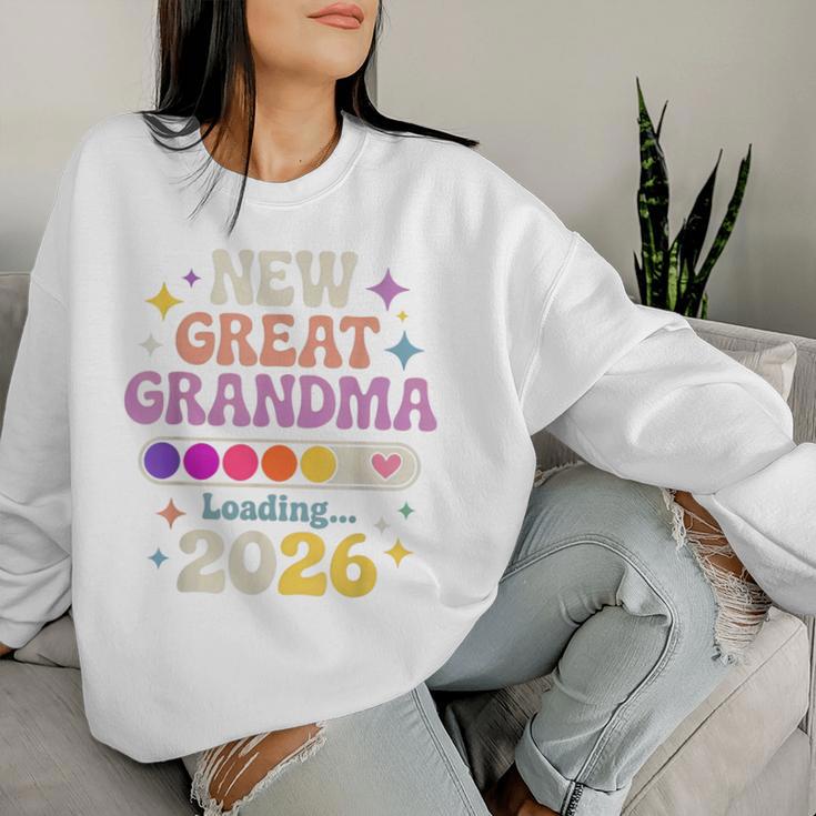 New Great Grandma Loading 2026 レトロ 妊娠 レディーススウェットシャツ 彼女への贈り物
