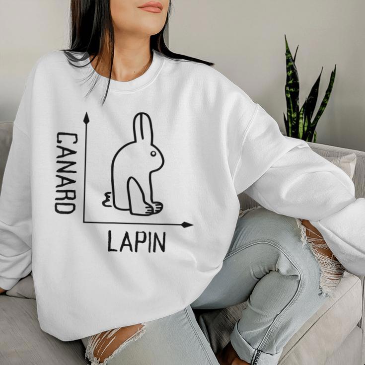 Wittgenstein Rabbit Duck Philosopher レディーススウェットシャツ 彼女への贈り物