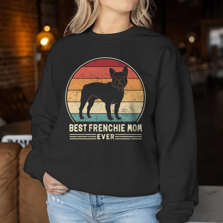 Best Frenchie Mom Ever レトロ フレンチブルドッグ ドッグ ママ 長袖tシャツ レディーススウェットシャツ 面白い贈り物
