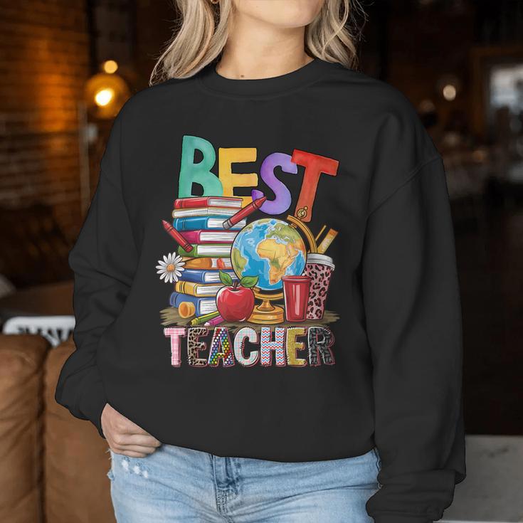 Best Teacher I Love My Teacher Ever Best Teacher レディーススウェットシャツ 面白い贈り物