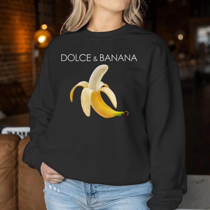 Dolce And BananaCute Graphic Banana レディーススウェットシャツ 面白い贈り物