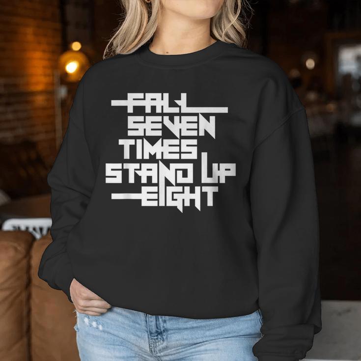 Falleven Timestand Up Eight インスピレーションスローガン レディーススウェットシャツ 面白い贈り物