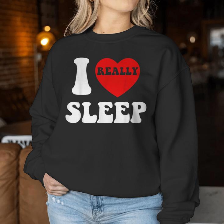 I Loveleep Heart Naps Lazy Relaxing For Men レディーススウェットシャツ 面白い贈り物
