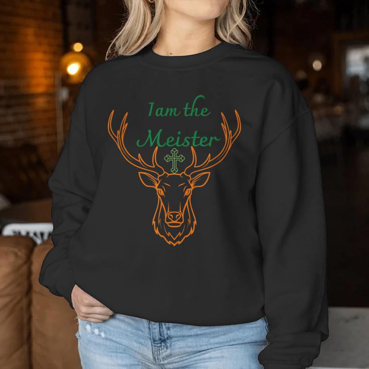 Jaegermeister Meister Deer Family Dad Mum Cheeky レディーススウェットシャツ 面白い贈り物