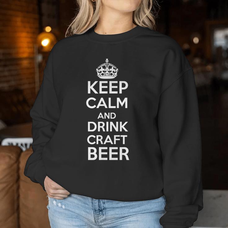 Keep Calm And Drink Craft Beer Beer Lover レディーススウェットシャツ 面白い贈り物