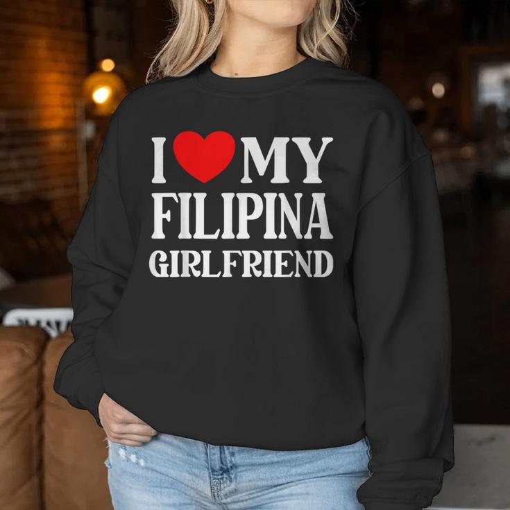 I Love My Filipina Girlfriend デザイン Best Boyfriend レディーススウェットシャツ 面白い贈り物