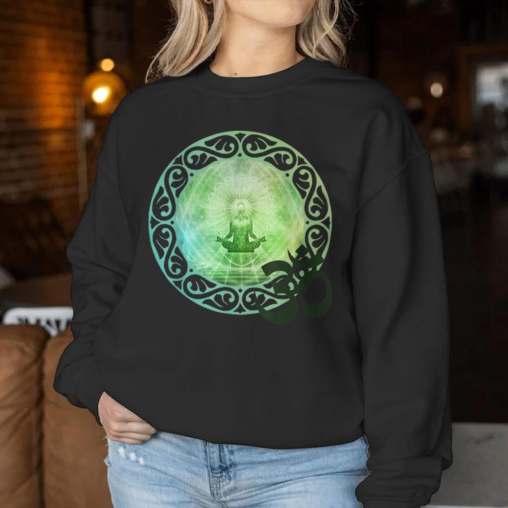 Mandala Namaste スピリチュアルブッダ ファッション服セット グリーン レディーススウェットシャツ 面白い贈り物