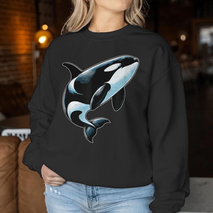 Orca シャツ オーシャン シャチ 恋人 男性 男の子 女の子 キッズ シャチ レディーススウェットシャツ 面白い贈り物