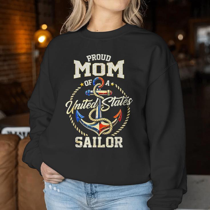 Proud Mom Of A Sailor Us Veteran Family Matching Women Sweatshirt Funny Gifts