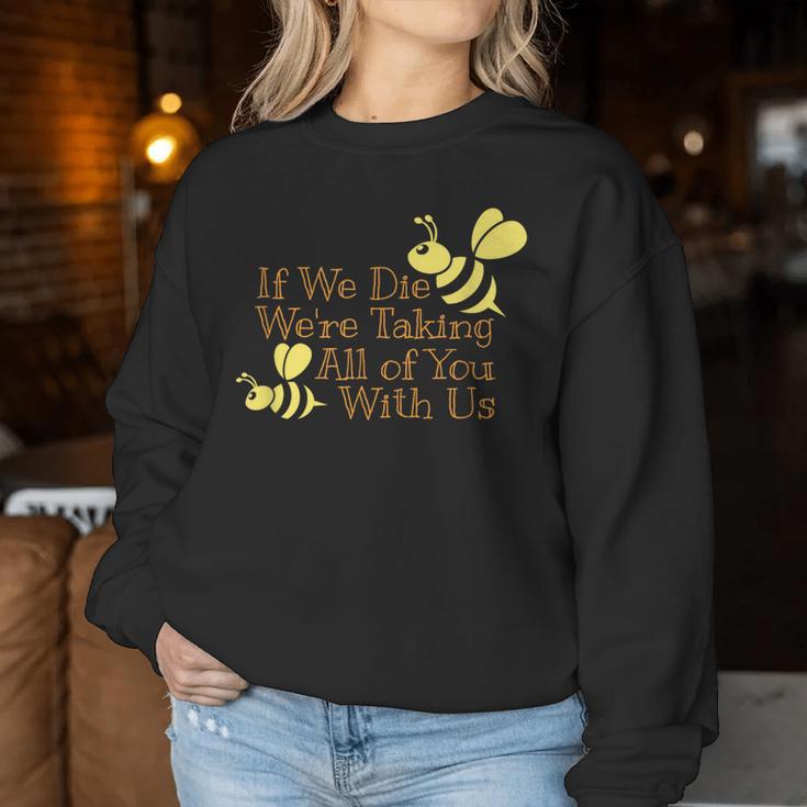 Save The Bees レディーススウェットシャツ 面白い贈り物