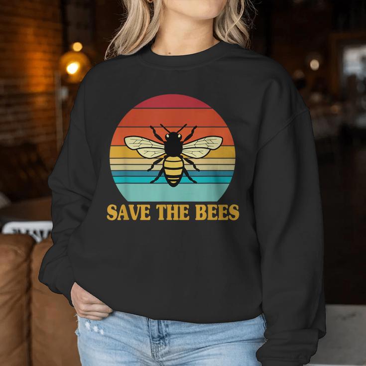 Save The Bees レトロスタイル 気候変動ave The Queen レディーススウェットシャツ 面白い贈り物