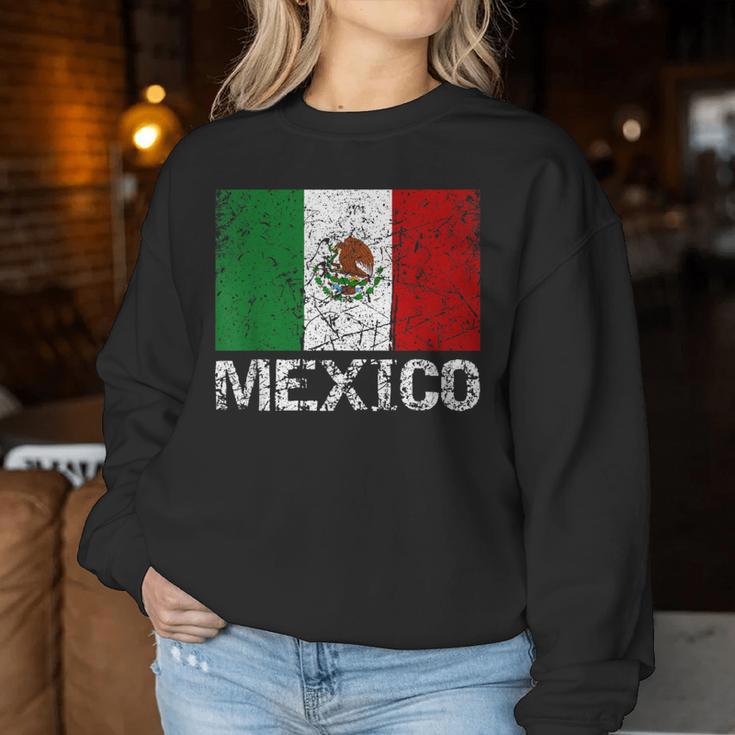メキシコの国旗 アンティーク調 男性 女性 キッズ レディーススウェットシャツ 面白い贈り物