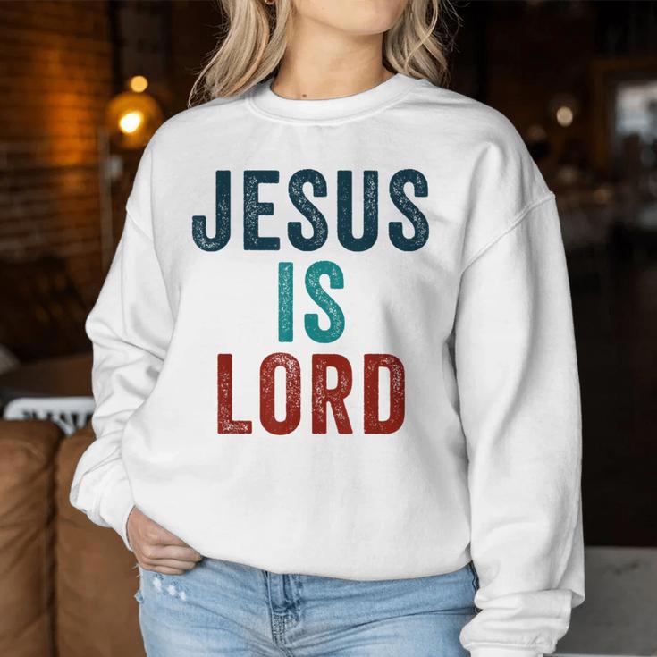 Jesus Is Lord – Christian Faithintage Born-Again Graphic レディーススウェットシャツ 面白い贈り物