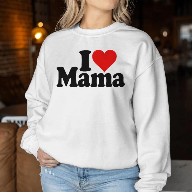 I Love Heart Mama Mother's Day Mommy Mother。 レディーススウェットシャツ 面白い贈り物