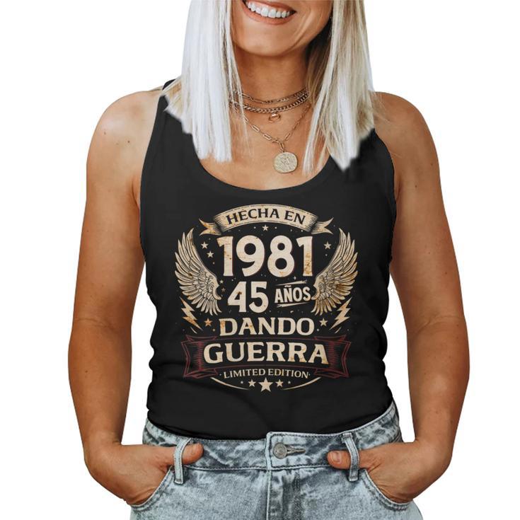 45 Cumpleaños Hombre 45 Años Original De 1981 Cuello Camiseta sin mangas para mujer