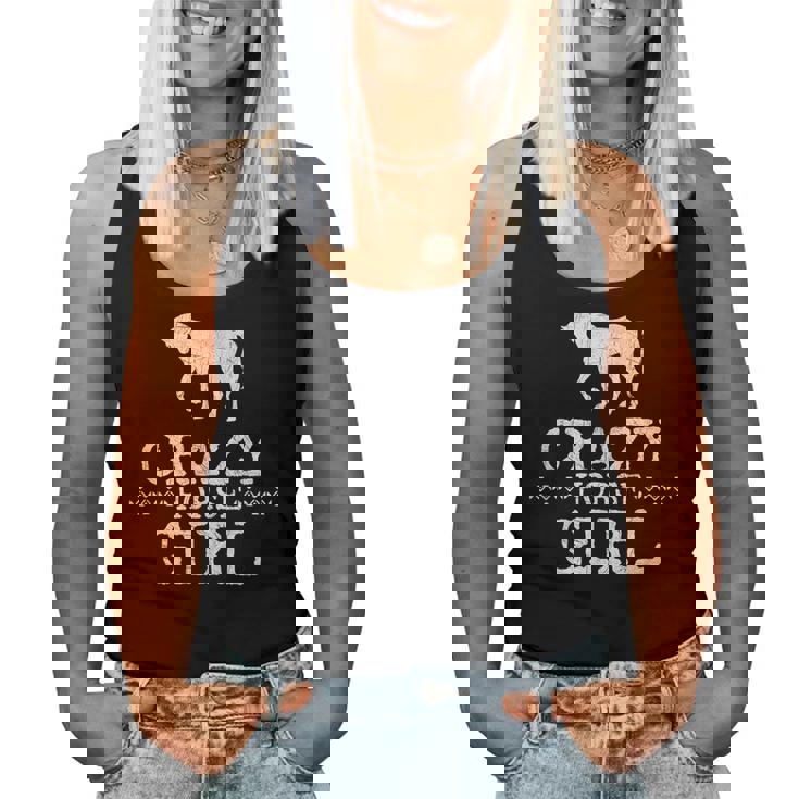 Crazy Horse Girl 、ストレスを感じたエクエストリアン愛好家へのギフト レディースタンクトップ