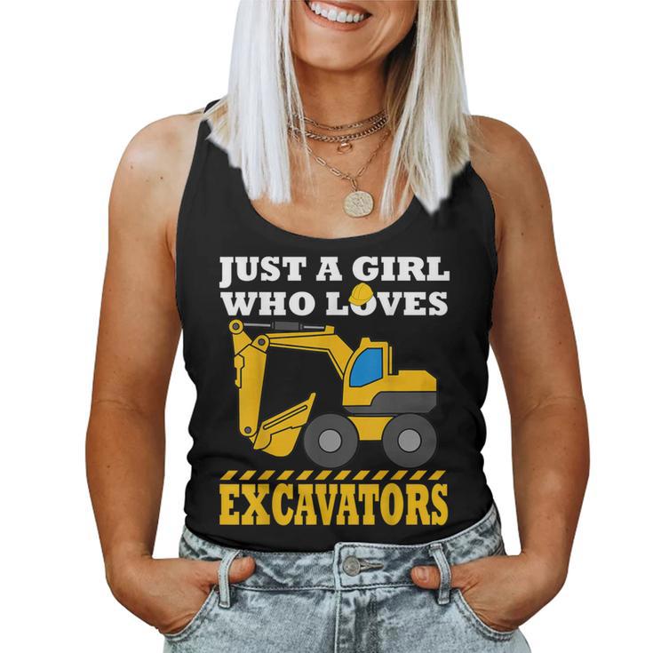 Excavadora Regalo Chicas Construcción Regalos Camiseta sin mangas para mujer