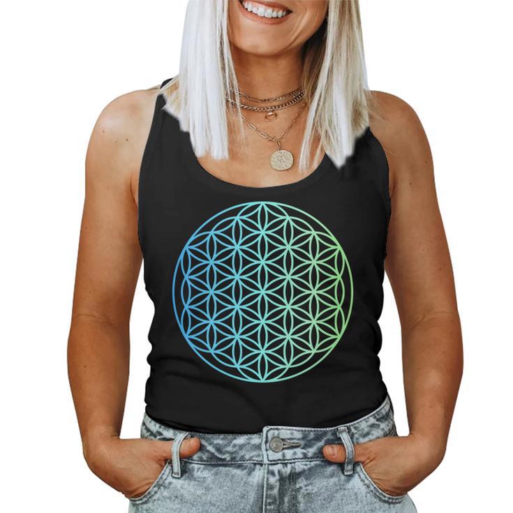 Flower Of Life 宇宙のポジティブなエネルギー フラワーオブライフ 長袖tシャツ レディースタンクトップ