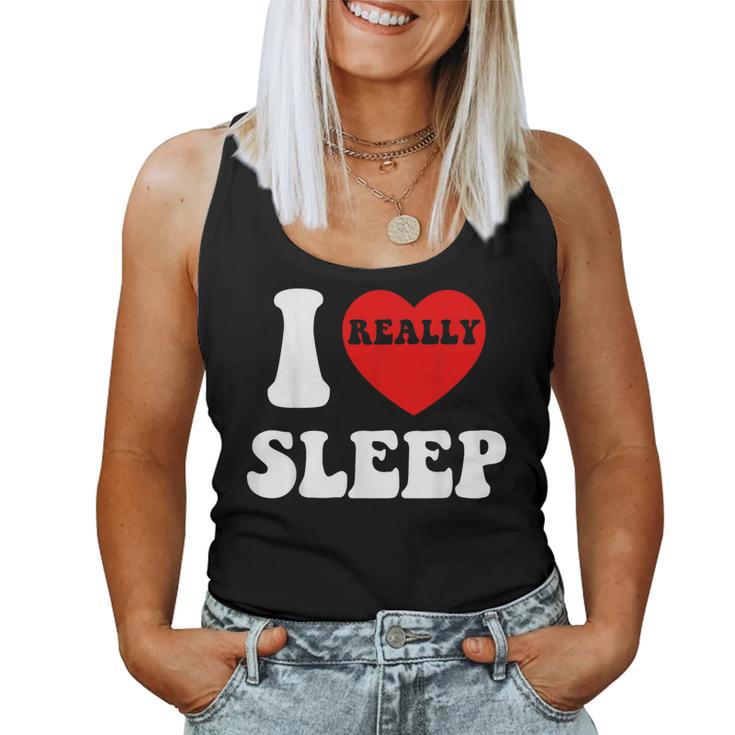I Loveleep Heart Naps Lazy Relaxing For Men レディースタンクトップ