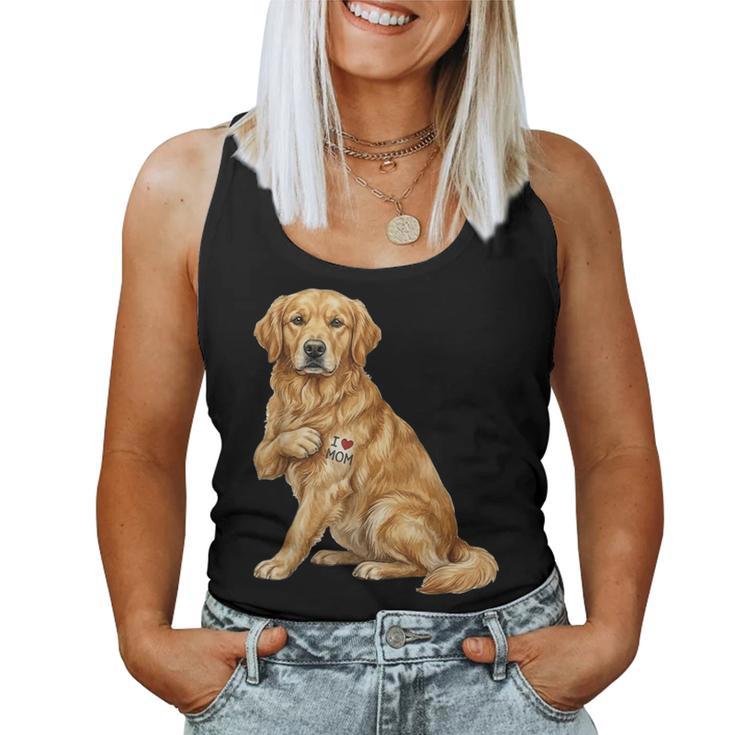 Golden Retriever I Love Mom Dog Mom Women Tank Top