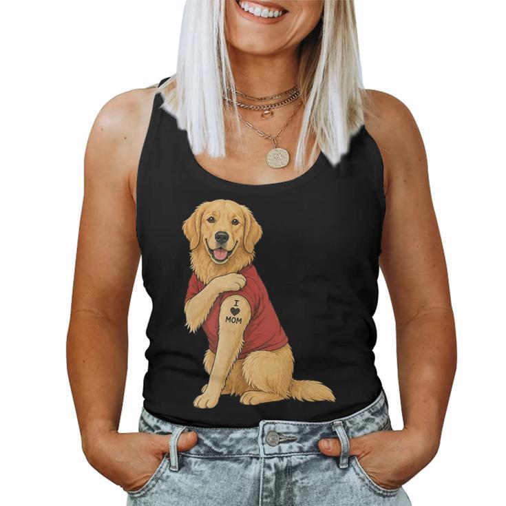 Golden Retriever I Love Mom Mother's Day Dog Lover Women Tank Top