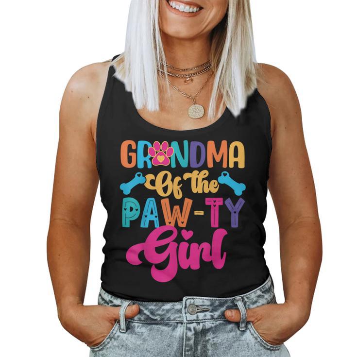Grandma Of The Paw-Ty Girl Dog Family Matching Party Women Tank Top