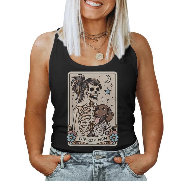 Gsp Mom German Shorthaired Pointer Mom Tarot Card Skeleton Women Tank Top