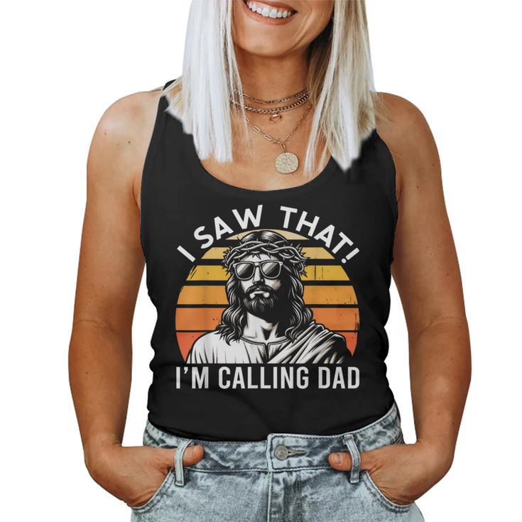 Hoisto Cheto Chiamando Papà Jesus Meme Christian Canotta da donna